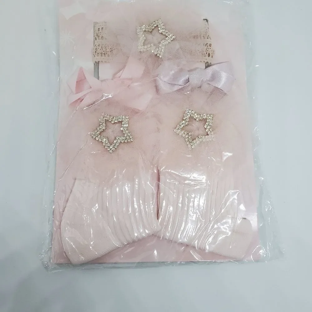 NIB Chicbaby Pink Hair Accessories & Socks